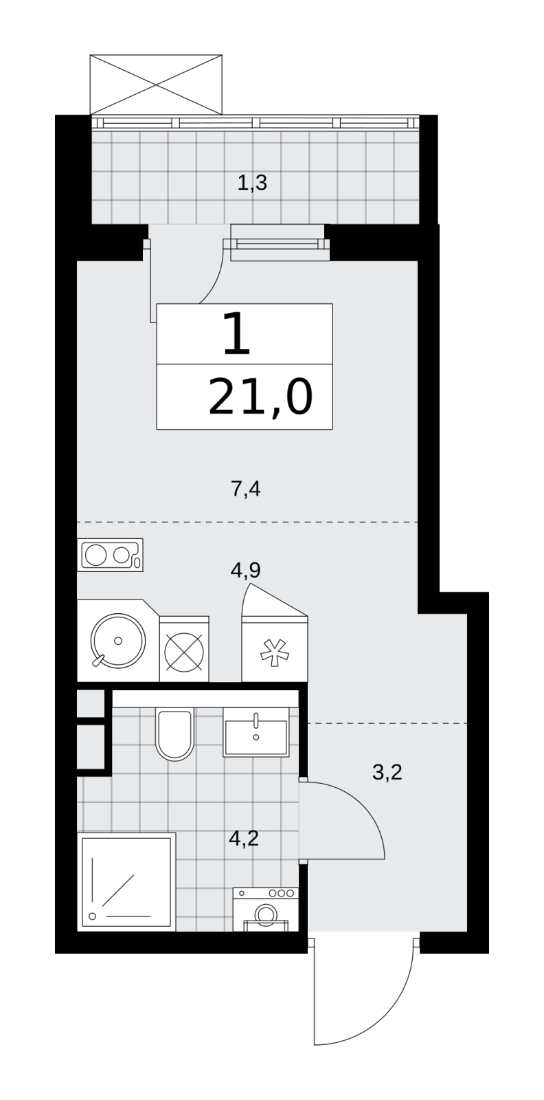 3-комнатная квартира с отделкой в ЖК Фили Сити на 23 этаже в 1 секции. Сдача в 1 кв. 2020 г.