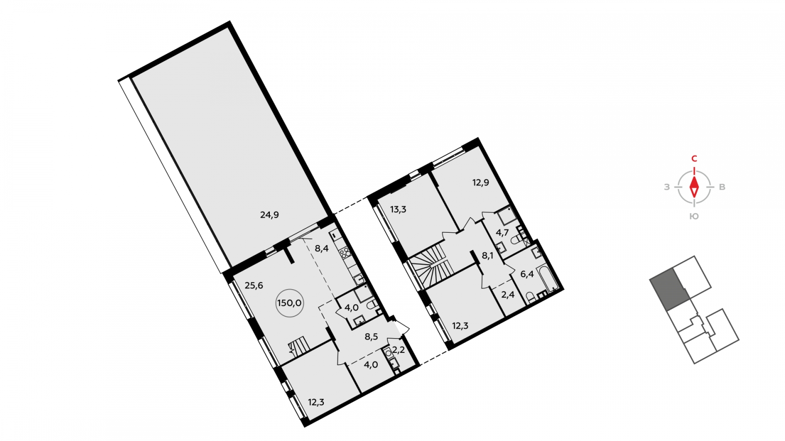 3-комнатная квартира с отделкой в ЖК Фили Сити на 27 этаже в 1 секции. Сдача в 1 кв. 2020 г.