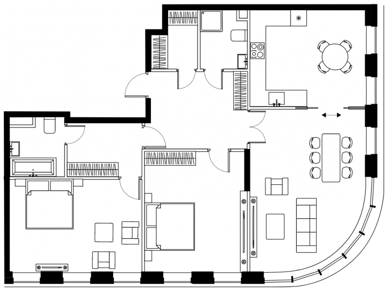 4-комнатная квартира в ЖК Прокшино на 13 этаже в 1 секции. Сдача в 1 кв. 2026 г.