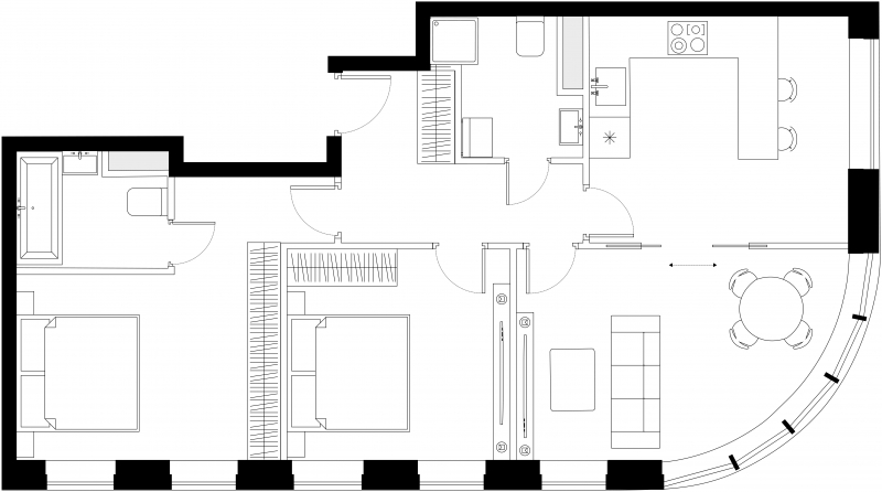3-комнатная квартира с отделкой в ЖК iLove на 24 этаже в 3 секции. Сдача в 3 кв. 2024 г.