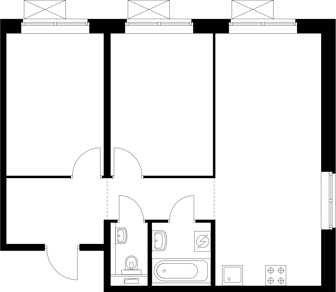 1-комнатная квартира (Студия) с отделкой в ЖК Новые Ватутинки. Центральный на 11 этаже в 4 секции. Сдача в 1 кв. 2024 г.