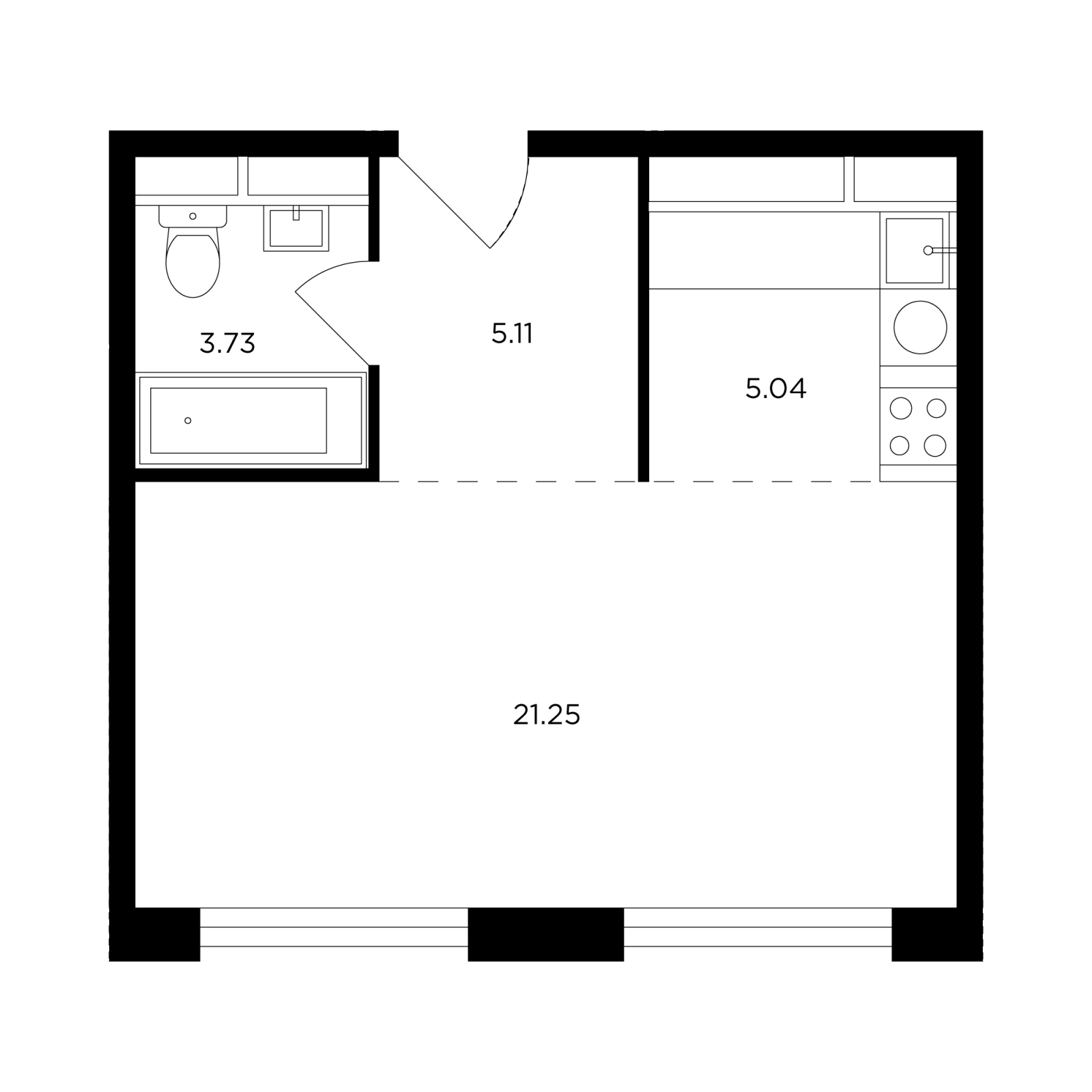 4-комнатная квартира с отделкой в ЖК iLove на 2 этаже в 3 секции. Сдача в 3 кв. 2024 г.