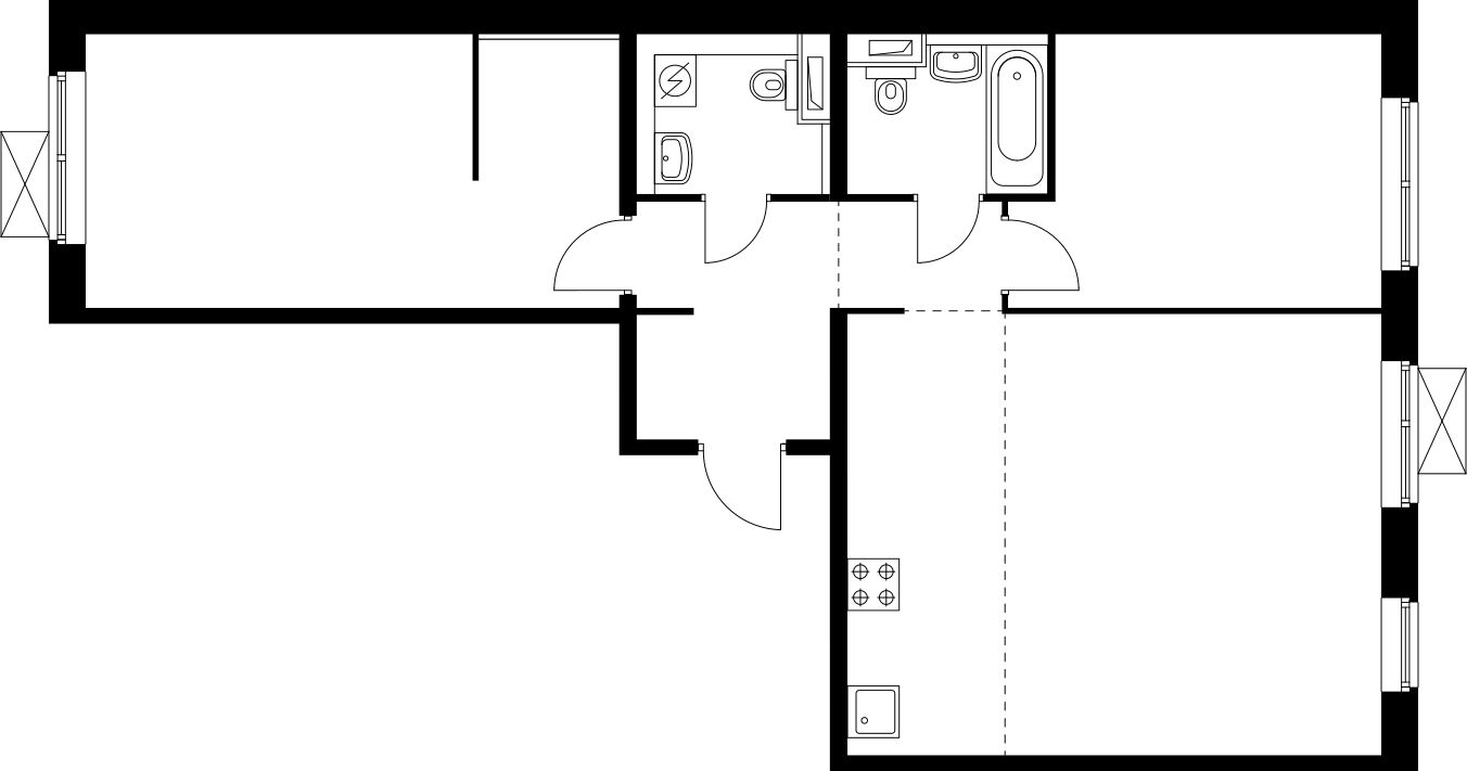 2-комнатная квартира в ЖК Лайм на 8 этаже в 1 секции. Дом сдан.