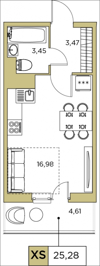 3-комнатная квартира с отделкой в ЖК Прокшино на 12 этаже в 1 секции. Сдача в 2 кв. 2026 г.