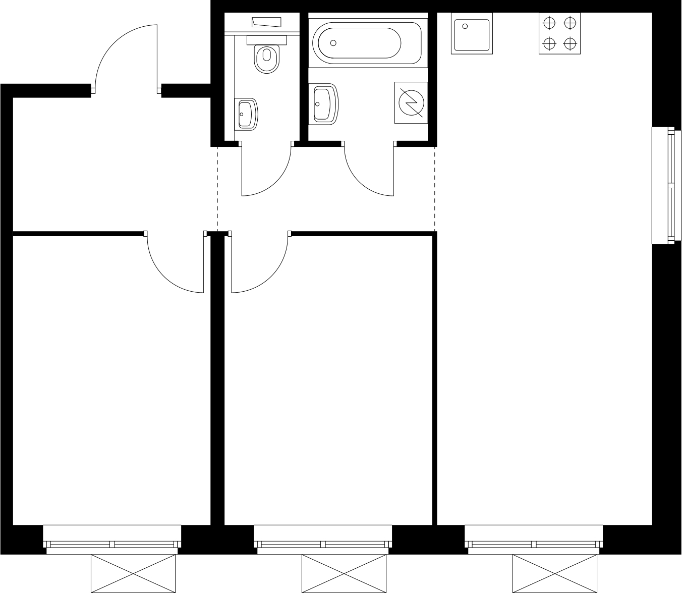 1-комнатная квартира (Студия) с отделкой в ЖК Новые Ватутинки. Центральный на 1 этаже в 5 секции. Сдача в 1 кв. 2024 г.
