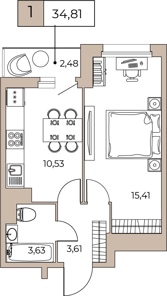 3-комнатная квартира с отделкой в ЖК Прокшино на 6 этаже в 2 секции. Сдача в 2 кв. 2026 г.