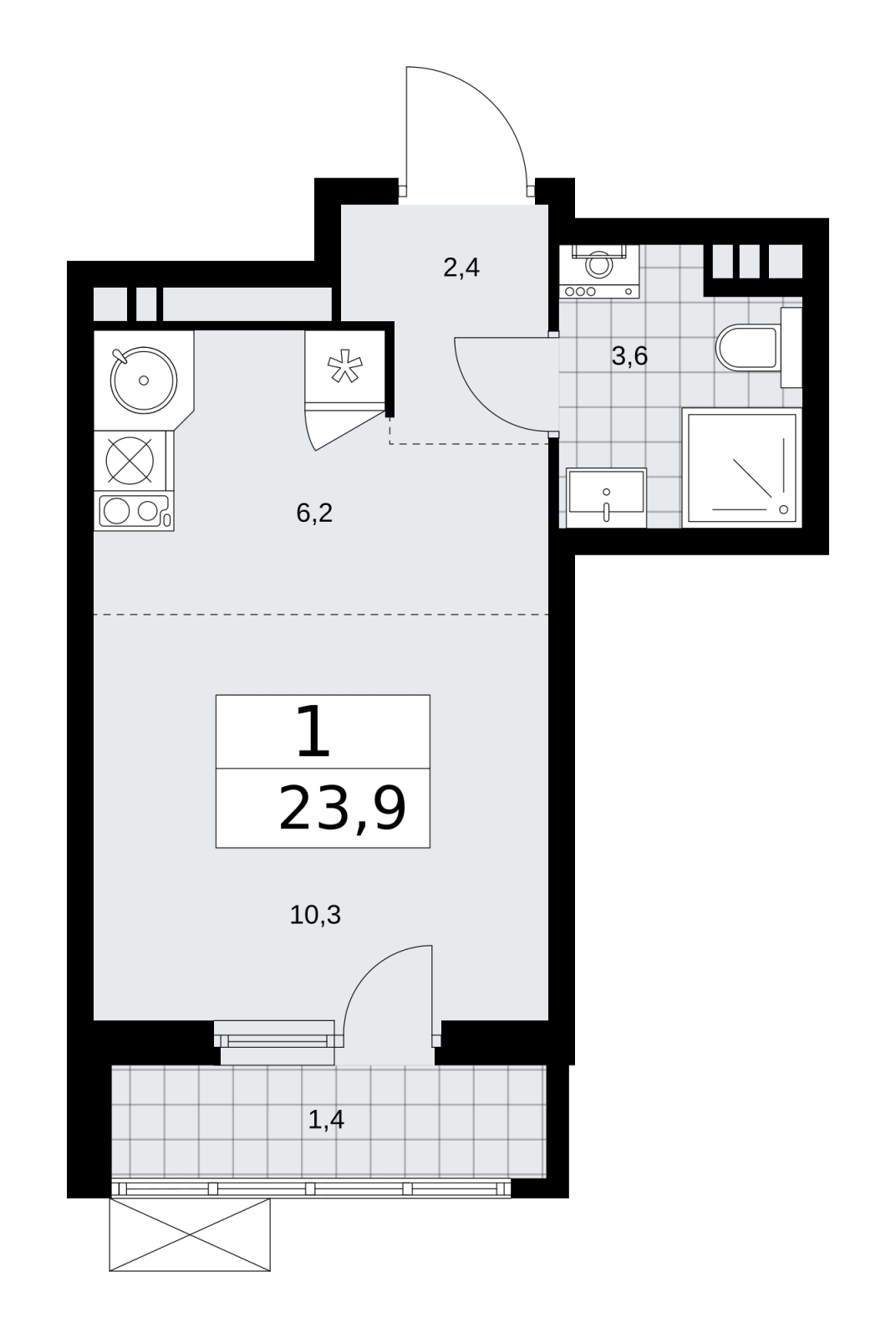 1-комнатная квартира (Студия) с отделкой в ЖК Новое Сертолово на 3 этаже в 1 секции. Дом сдан.