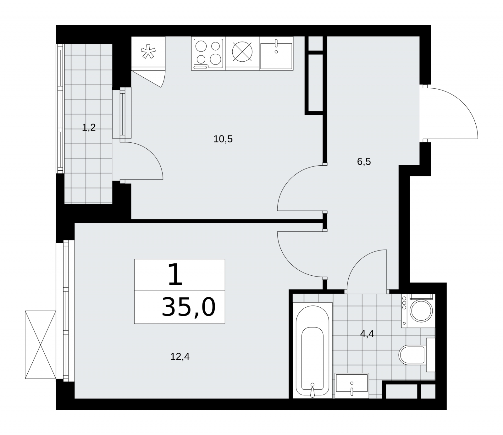1-комнатная квартира (Студия) с отделкой в ЖК Новое Сертолово на 4 этаже в 1 секции. Дом сдан.