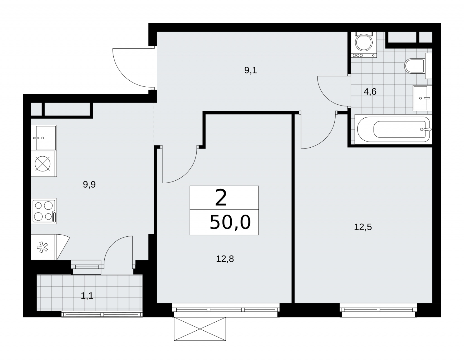 1-комнатная квартира (Студия) с отделкой в ЖК Волга Парк на 8 этаже в 2 секции. Сдача в 2 кв. 2023 г.