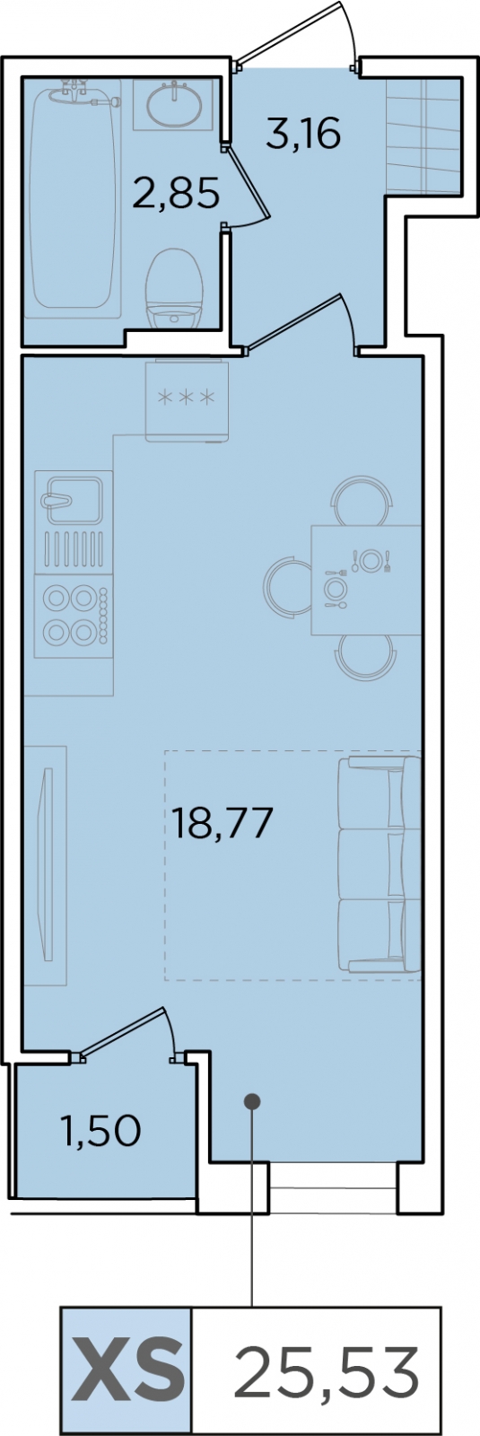 2-комнатная квартира с отделкой в ЖК Прокшино на 12 этаже в 4 секции. Сдача в 2 кв. 2026 г.