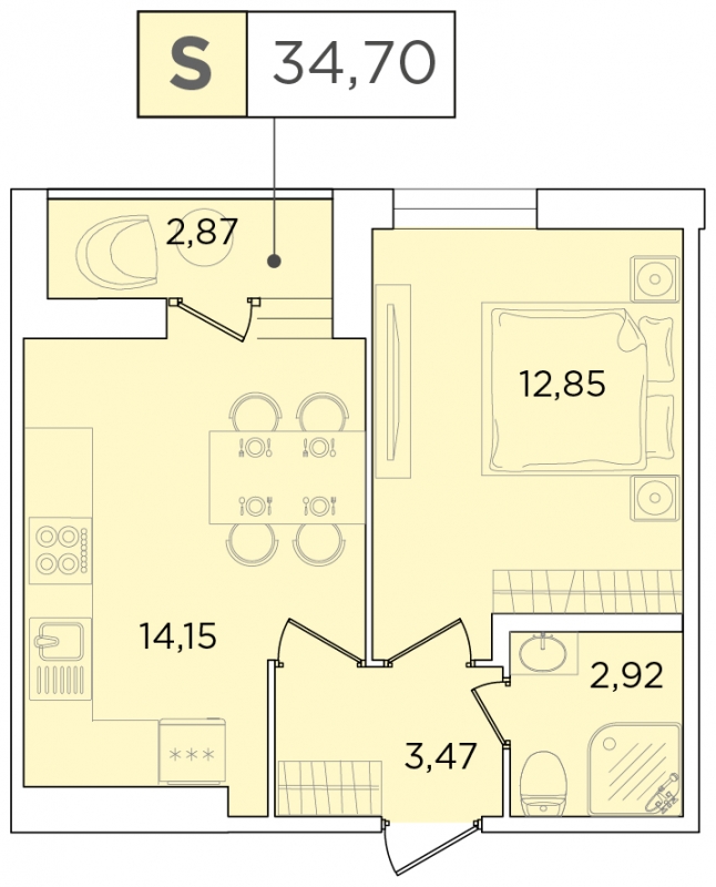 3-комнатная квартира с отделкой в ЖК Прокшино на 16 этаже в 4 секции. Сдача в 2 кв. 2026 г.