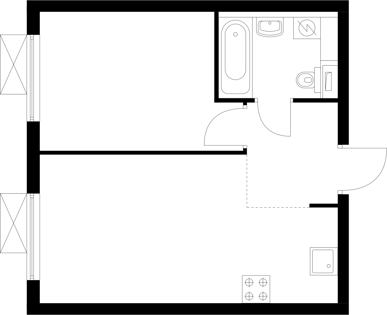 1-комнатная квартира (Студия) с отделкой в ЖК Восточное Бутово на 4 этаже в 2 секции. Сдача в 4 кв. 2025 г.