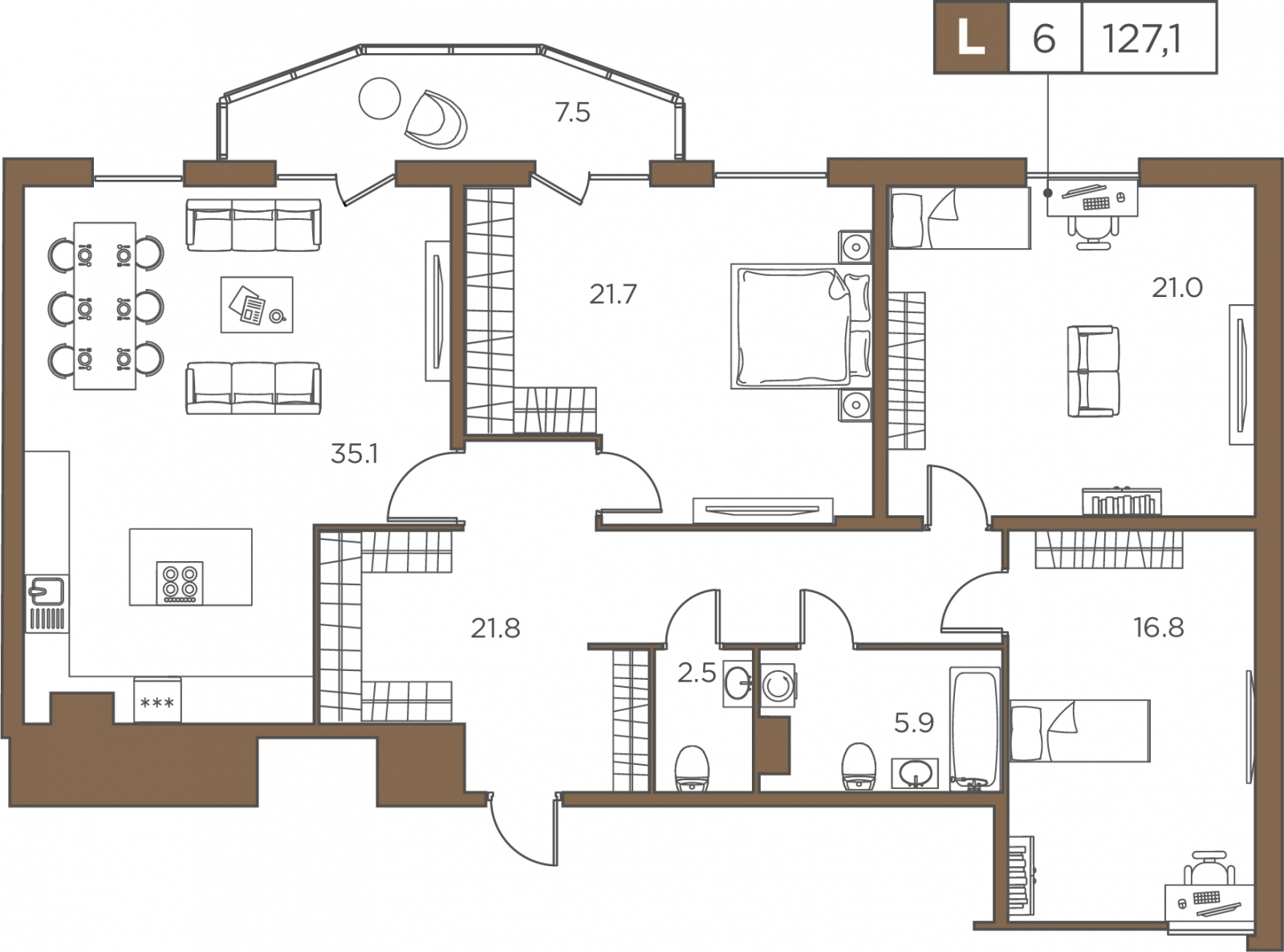 2-комнатная квартира с отделкой в ЖК Прокшино на 15 этаже в 5 секции. Сдача в 2 кв. 2026 г.
