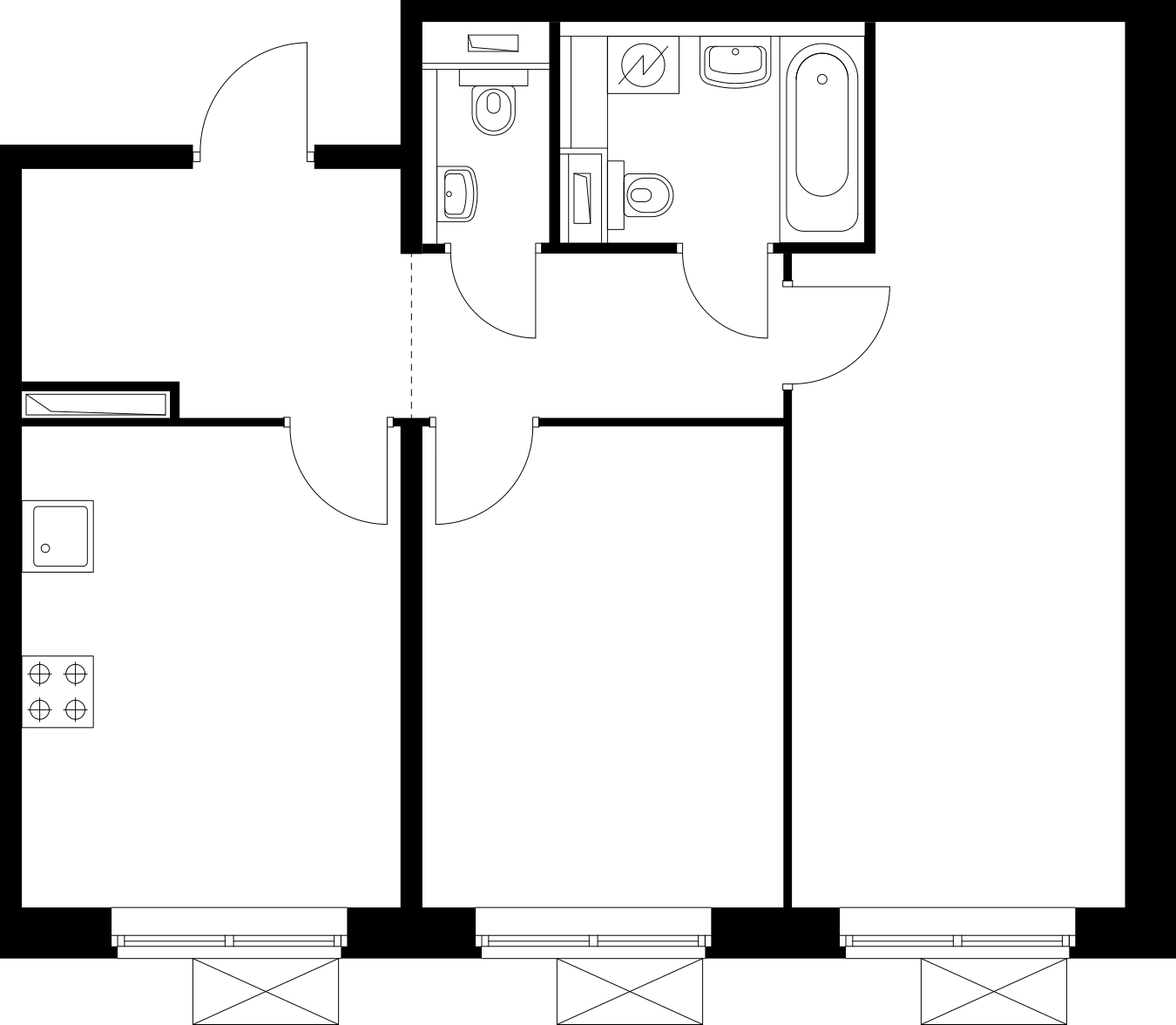 2-комнатная квартира в ЖК Лайм на 14 этаже в 1 секции. Дом сдан.