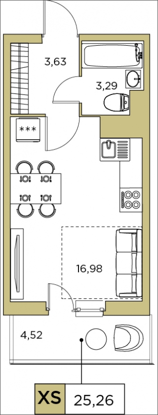 1-комнатная квартира с отделкой в ЖК Большая Очаковская 2 на 2 этаже в 1 секции. Сдача в 1 кв. 2023 г.