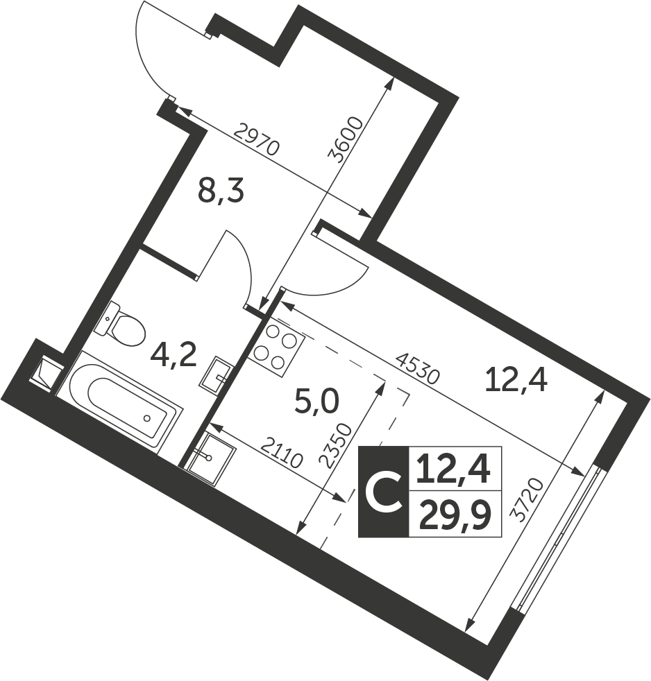 2-комнатная квартира с отделкой в ЖК Прокшино на 11 этаже в 6 секции. Сдача в 2 кв. 2026 г.