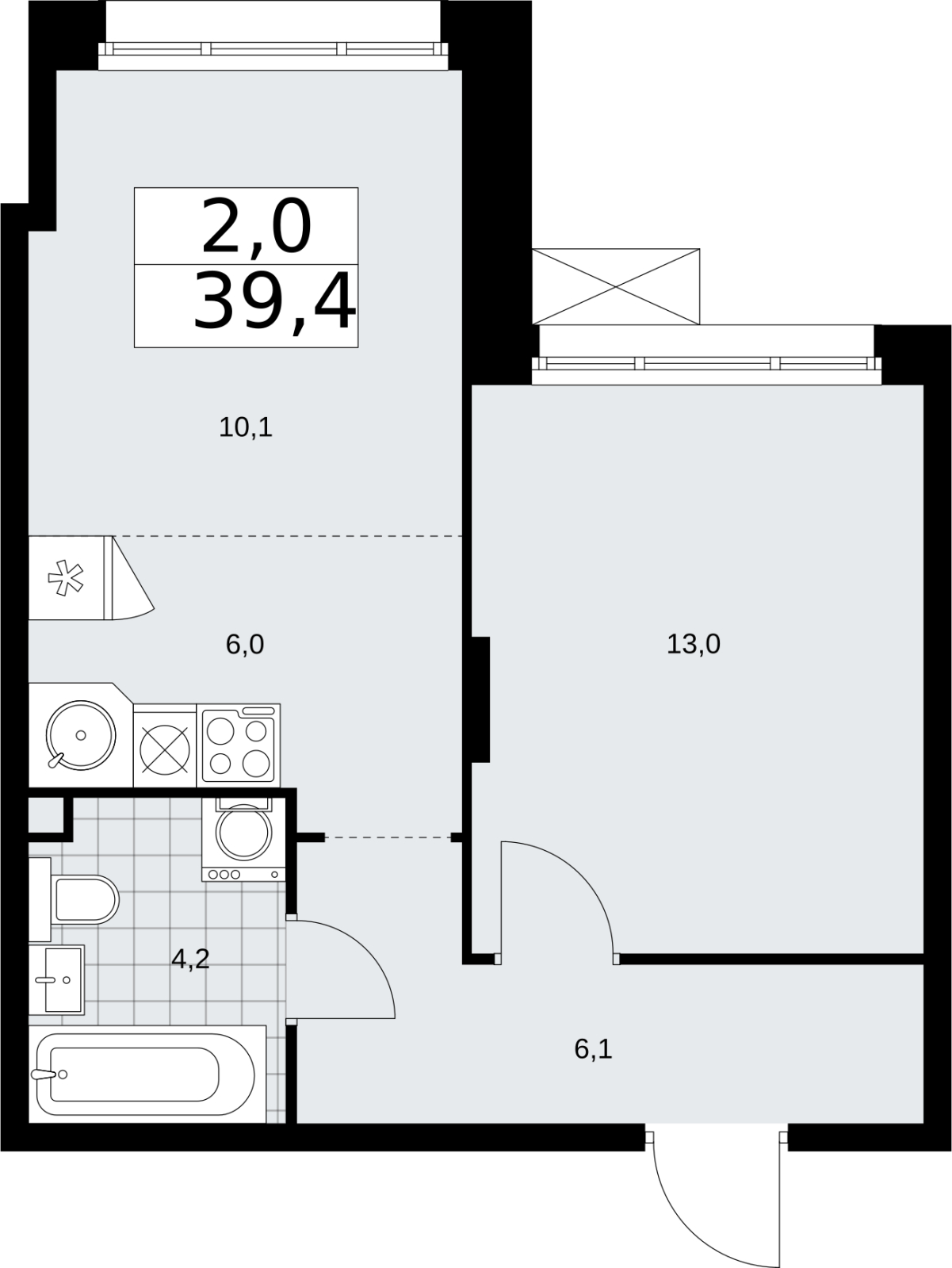 3-комнатная квартира в ЖК Румянцево-Парк на 11 этаже в 15 секции. Сдача в 4 кв. 2022 г.