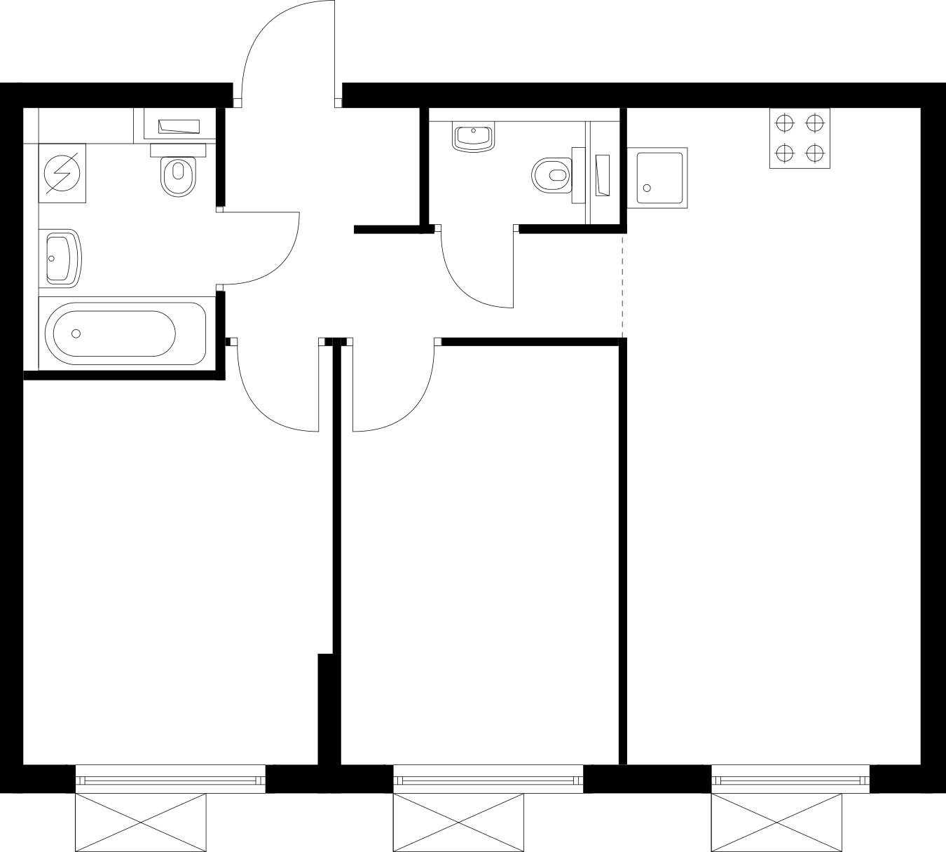 1-комнатная квартира (Студия) с отделкой в ЖК Новые Ватутинки. Центральный на 10 этаже в 4 секции. Сдача в 1 кв. 2024 г.