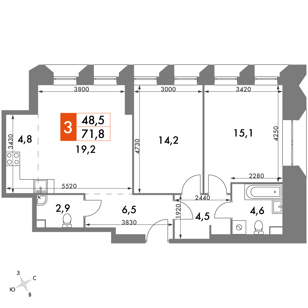 1-комнатная квартира в ЖК iLove на 10 этаже в 6 секции. Сдача в 4 кв. 2023 г.