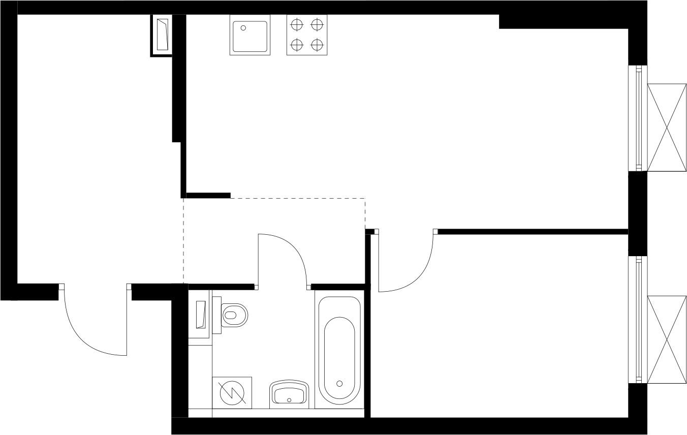 1-комнатная квартира (Студия) с отделкой в ЖК Новые Ватутинки. Центральный на 1 этаже в 4 секции. Сдача в 1 кв. 2024 г.