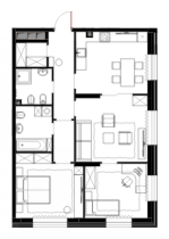 3-комнатная квартира с отделкой в ЖК Театральный квартал на 10 этаже в 1 секции. Сдача в 1 кв. 2022 г.