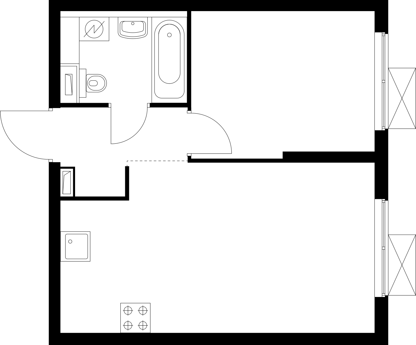 2-комнатная квартира в ЖК iLove на 2 этаже в 3 секции. Сдача в 4 кв. 2023 г.