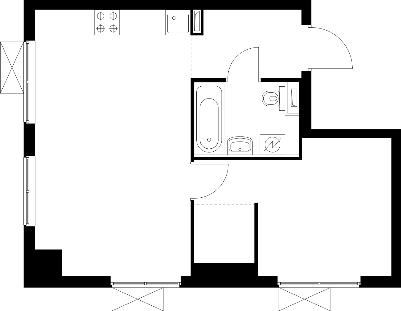 1-комнатная квартира (Студия) с отделкой в ЖК Середневский лес на 13 этаже в 4 секции. Сдача в 1 кв. 2025 г.