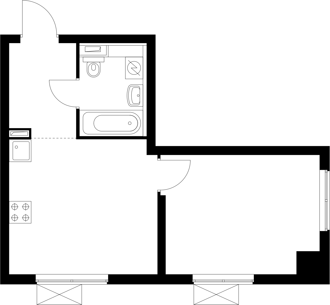 1-комнатная квартира (Студия) с отделкой в ЖК Середневский лес на 6 этаже в 5 секции. Сдача в 3 кв. 2025 г.