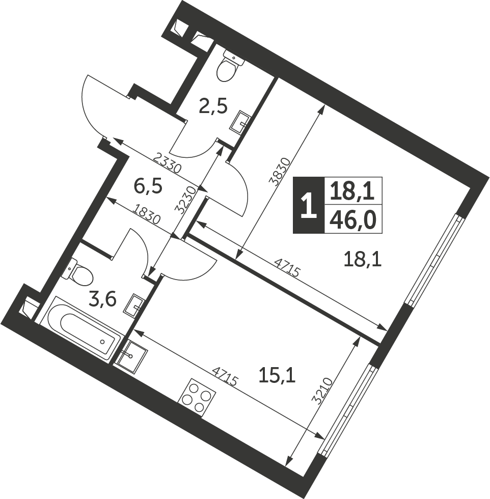 4-комнатная квартира с отделкой в ЖК iLove на 4 этаже в 3 секции. Сдача в 3 кв. 2024 г.
