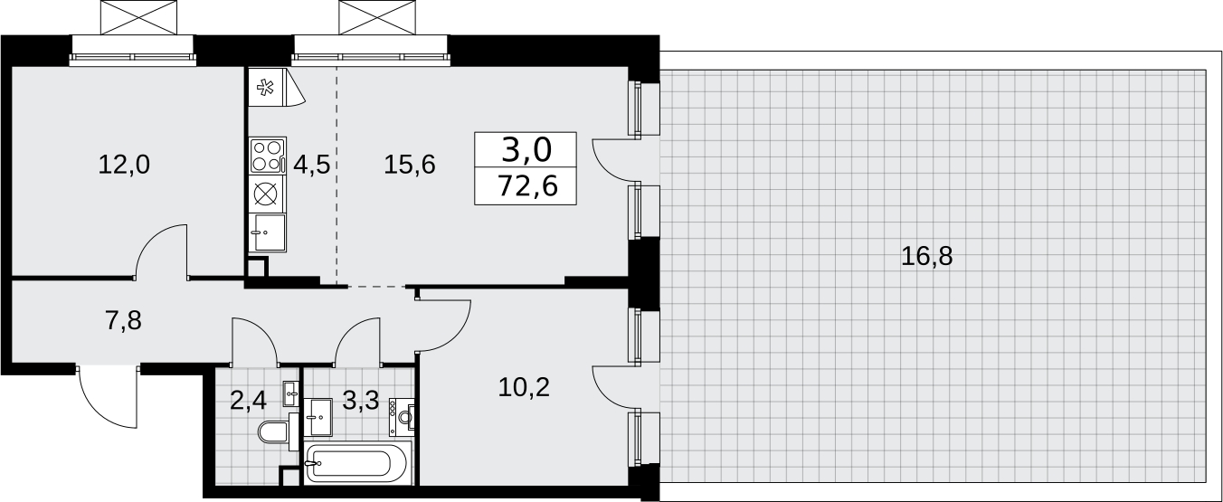 1-комнатная квартира с отделкой в ЖК 28 микрорайон на 9 этаже в 4 секции. Сдача в 4 кв. 2019 г.