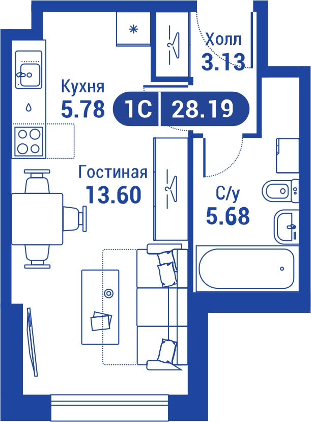 3-комнатная квартира с отделкой в ЖК 28 микрорайон на 11 этаже в 4 секции. Сдача в 4 кв. 2019 г.