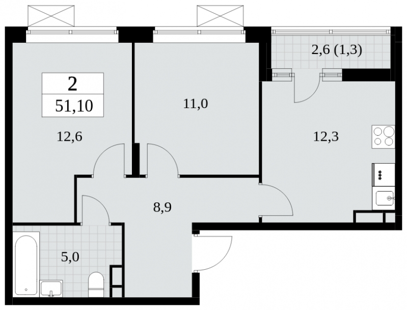 1-комнатная квартира в ЖК Остров Эрин на 1 этаже в 8 секции. Сдача в 2 кв. 2019 г.