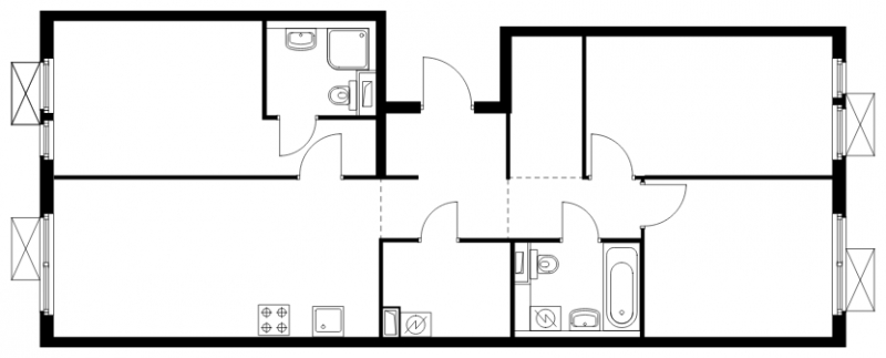 2-комнатная квартира с отделкой в ЖК Прокшино на 6 этаже в 3 секции. Сдача в 2 кв. 2026 г.
