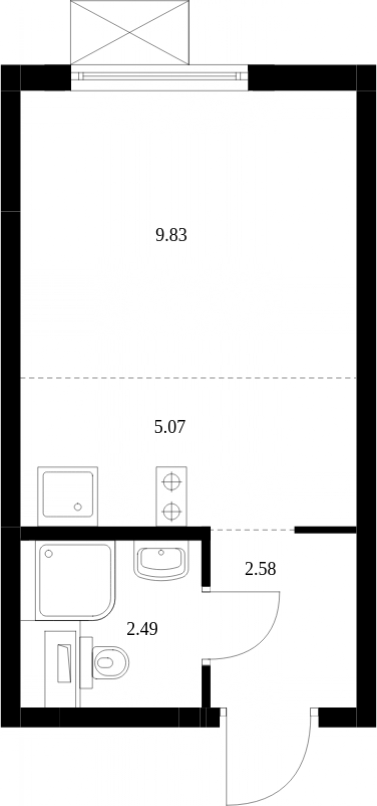 2-комнатная квартира с отделкой в ЖК Прокшино на 13 этаже в 3 секции. Сдача в 2 кв. 2026 г.