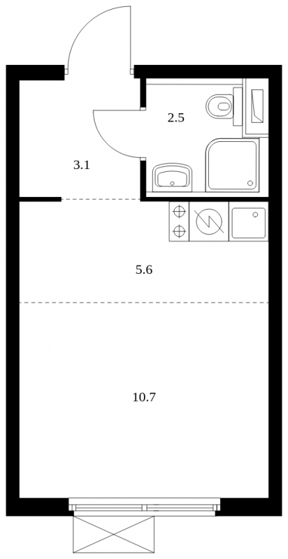 1-комнатная квартира в ЖК iLove на 31 этаже в 6 секции. Сдача в 4 кв. 2023 г.