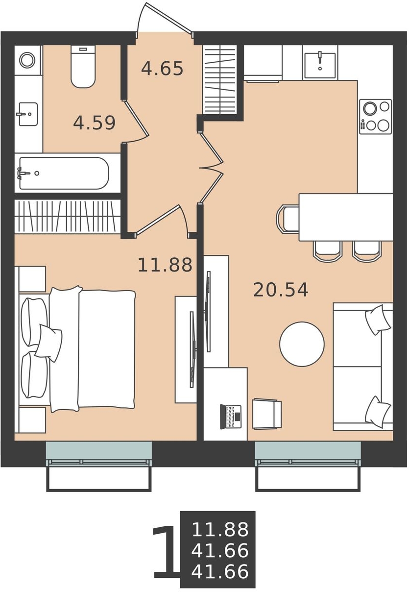 4-комнатная квартира в ЖК iLove на 29 этаже в 6 секции. Сдача в 4 кв. 2023 г.
