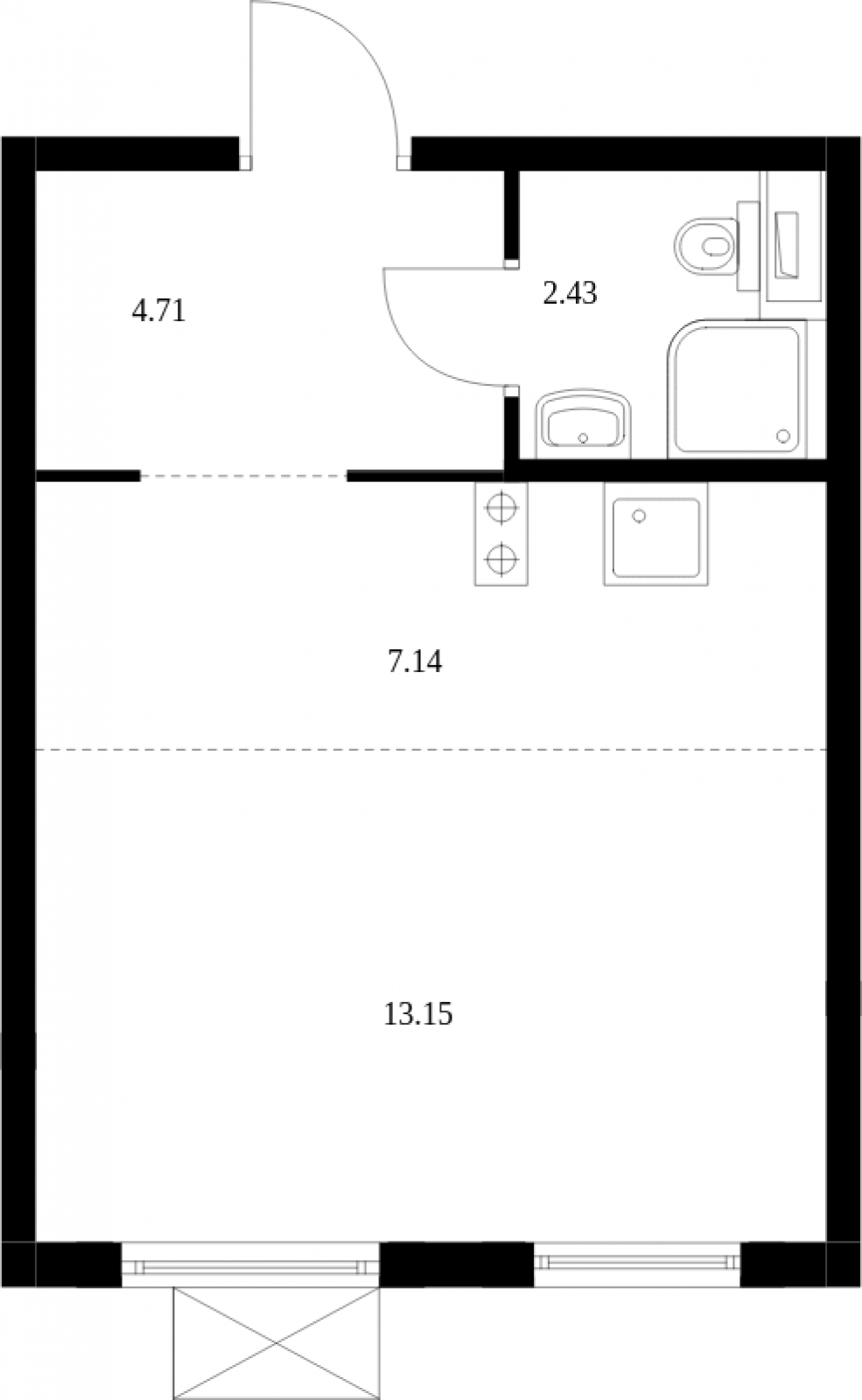2-комнатная квартира в ЖК iLove на 9 этаже в 2 секции. Сдача в 4 кв. 2023 г.