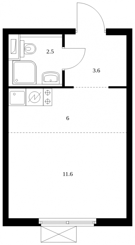 2-комнатная квартира в ЖК iLove на 12 этаже в 6 секции. Сдача в 4 кв. 2023 г.