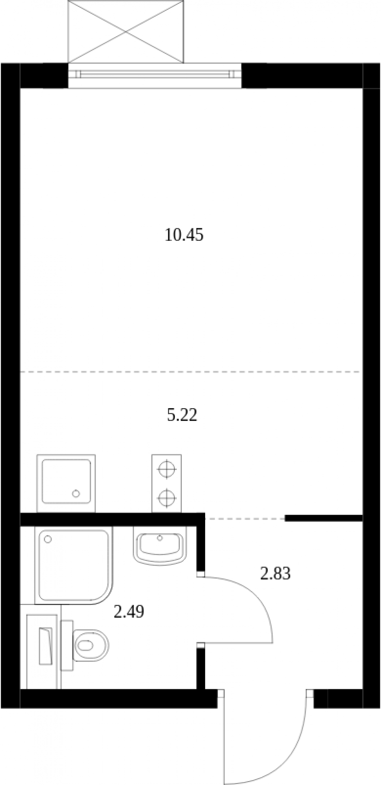 1-комнатная квартира (Студия) с отделкой в ЖК Середневский лес на 14 этаже в 2 секции. Сдача в 1 кв. 2025 г.
