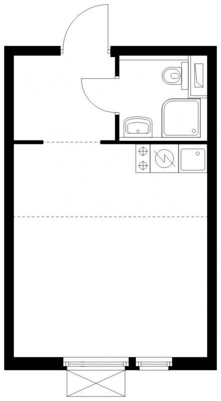 1-комнатная квартира (Студия) с отделкой в ЖК Середневский лес на 13 этаже в 3 секции. Сдача в 1 кв. 2025 г.