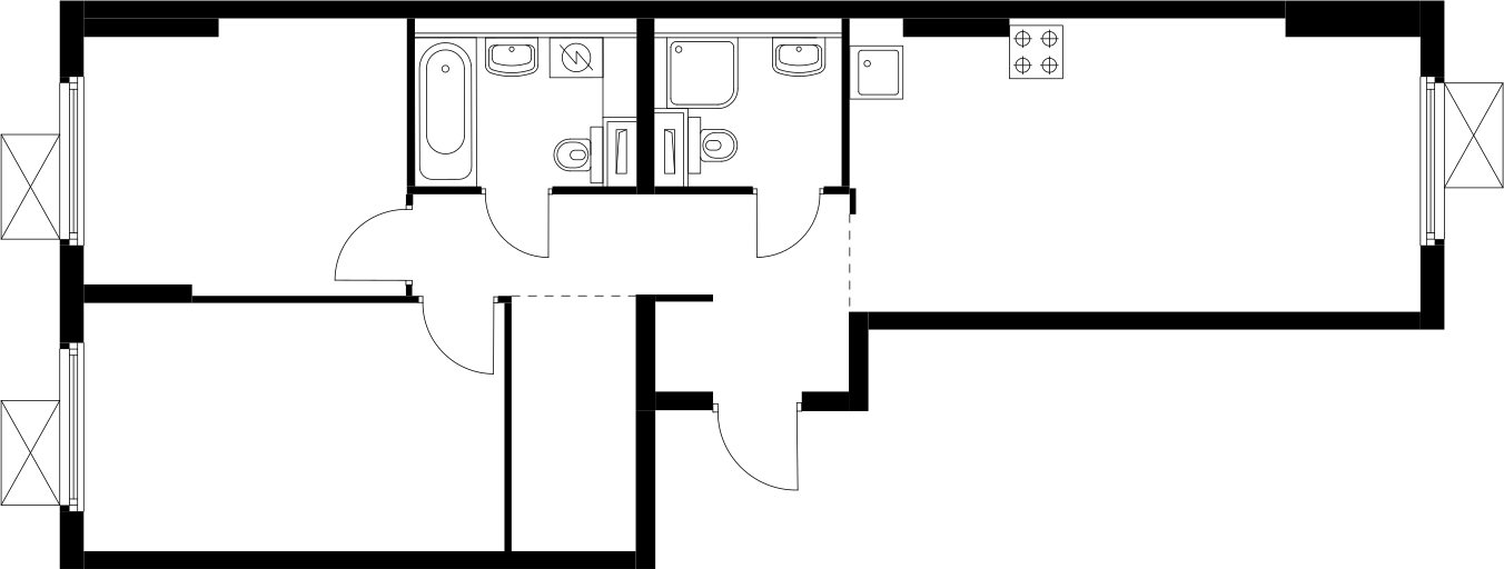 2-комнатная квартира в ЖК iLove на 3 этаже в 2 секции. Сдача в 4 кв. 2023 г.