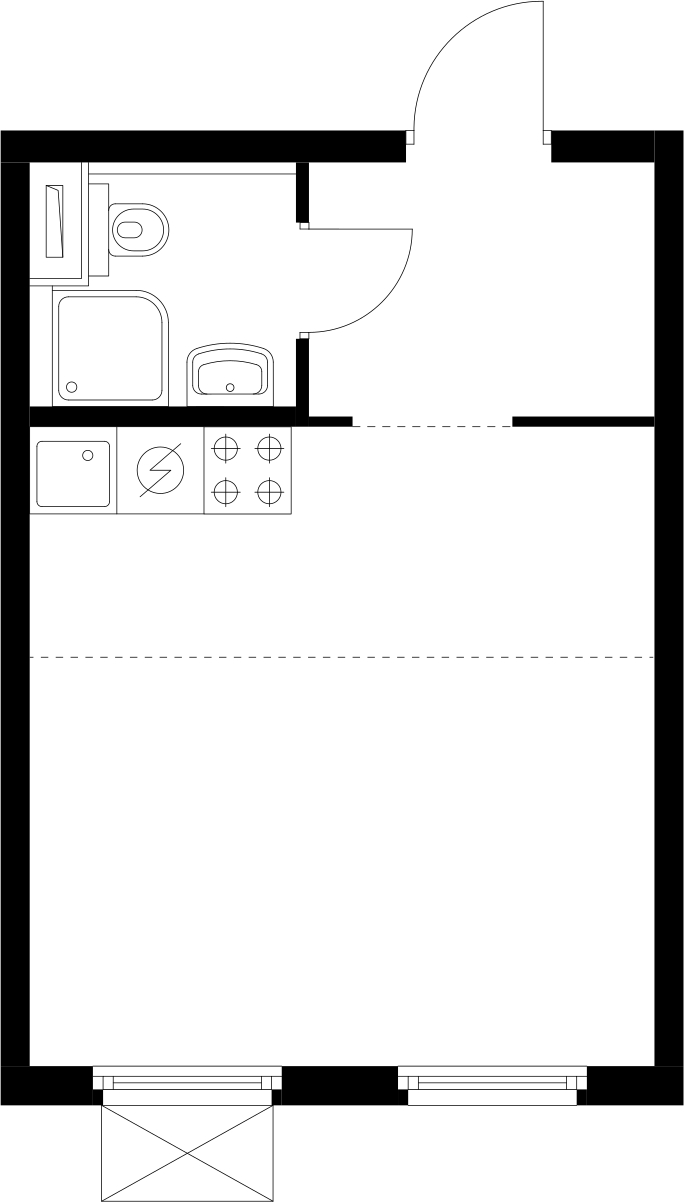 1-комнатная квартира (Студия) с отделкой в ЖК Середневский лес на 6 этаже в 1 секции. Сдача в 3 кв. 2025 г.