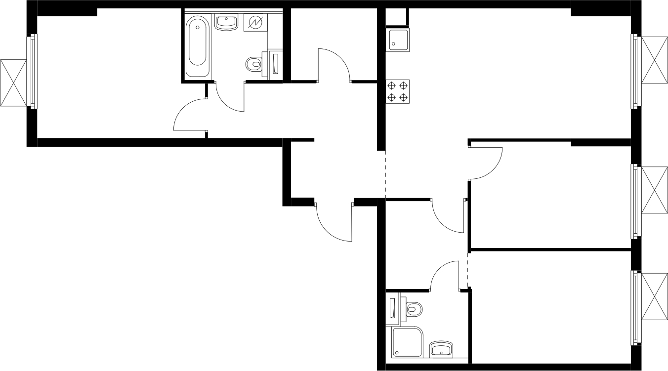 3-комнатная квартира в ЖК iLove на 7 этаже в 7 секции. Сдача в 4 кв. 2023 г.