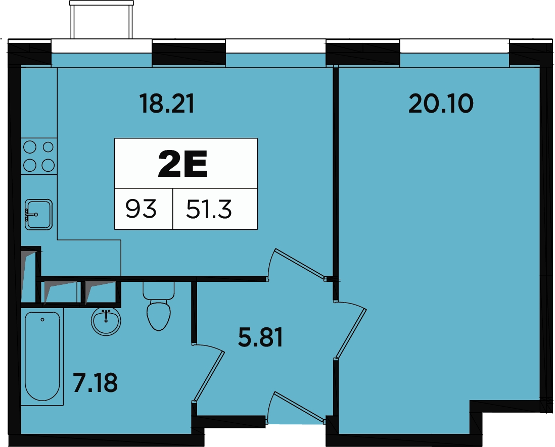 2-комнатная квартира с отделкой в ЖК Легендарный Квартал на Березовой  аллее на 8 этаже в 2 секции. Сдача в 3 кв. 2019 г.