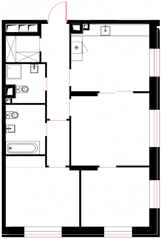 1-комнатная квартира (Студия) с отделкой в ЖК Большая Очаковская 2 на 14 этаже в 1 секции. Сдача в 2 кв. 2025 г.