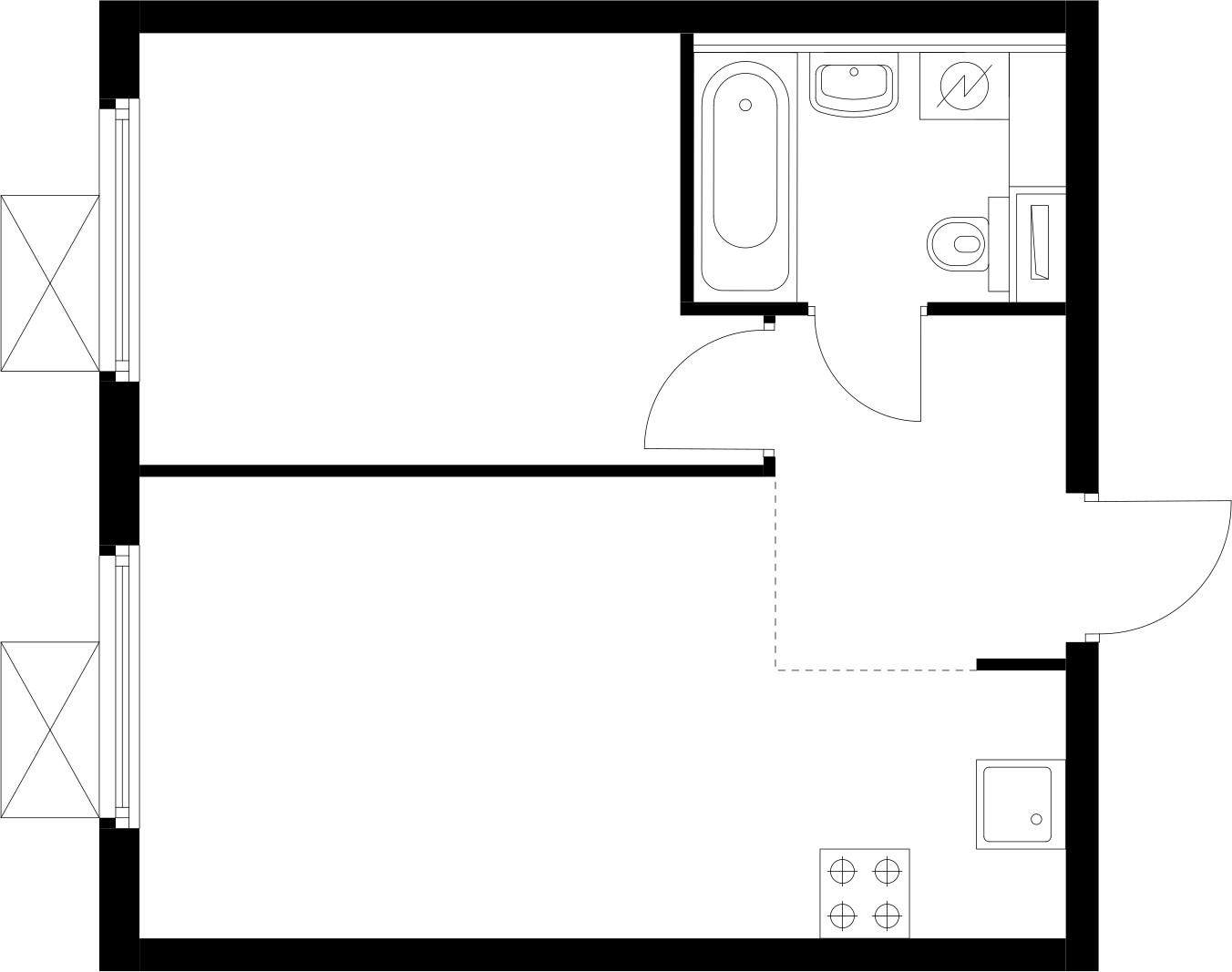 1-комнатная квартира (Студия) с отделкой в ЖК Любовь и Голуби на 21 этаже в 1 секции. Сдача в 3 кв. 2022 г.