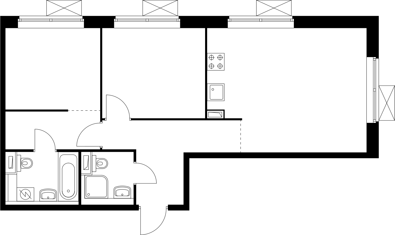 1-комнатная квартира с отделкой в ЖК Любовь и Голуби на 19 этаже в 1 секции. Сдача в 3 кв. 2022 г.