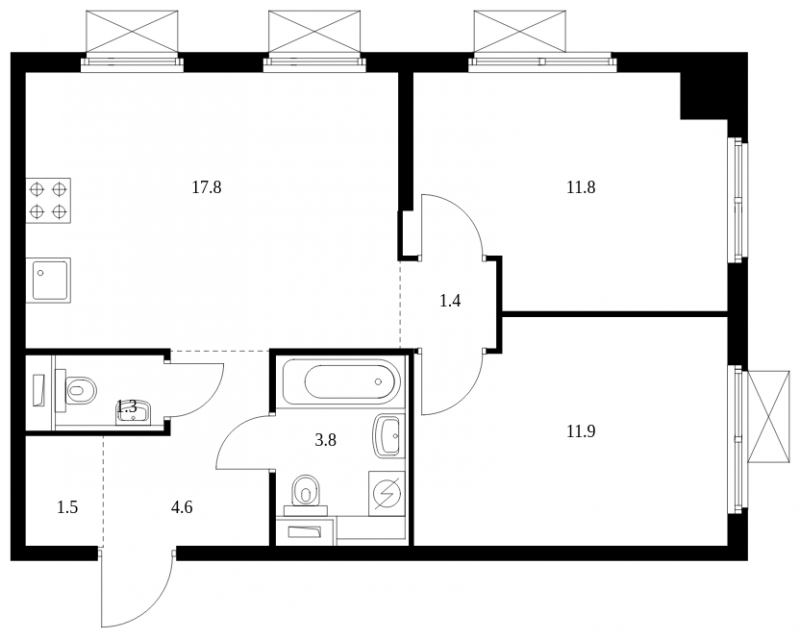 1-комнатная квартира (Студия) с отделкой в ЖК Любовь и Голуби на 19 этаже в 1 секции. Сдача в 3 кв. 2022 г.