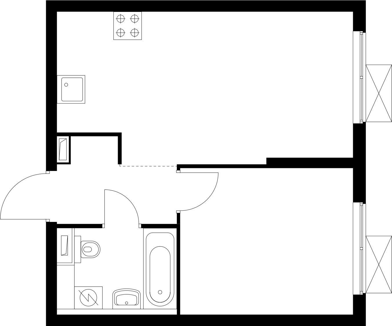 1-комнатная квартира (Студия) с отделкой в ЖК Любовь и Голуби на 15 этаже в 1 секции. Сдача в 3 кв. 2022 г.