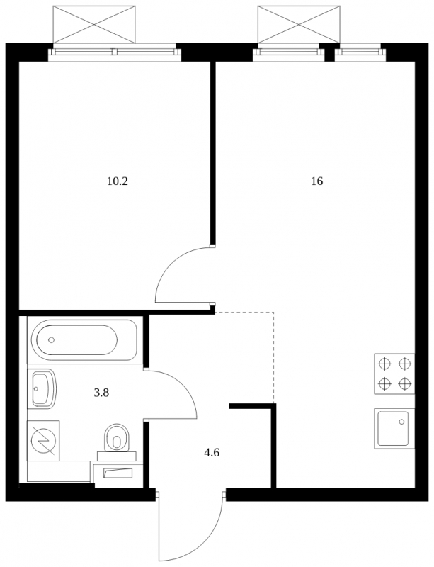 2-комнатная квартира с отделкой в ЖК Любовь и Голуби на 15 этаже в 1 секции. Сдача в 3 кв. 2022 г.